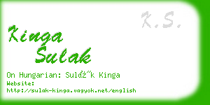 kinga sulak business card